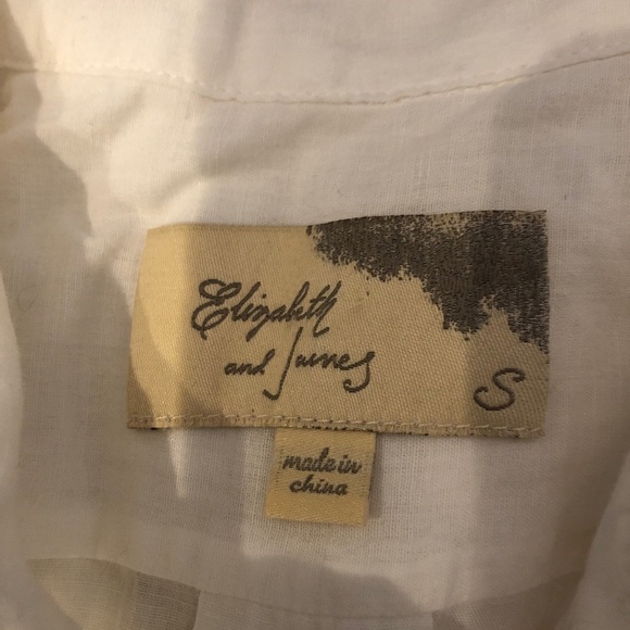 Elizabeth James white button down shirt S 🖤🖤 - Picture 3 of 7